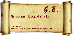 Grauner Boglárka névjegykártya